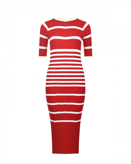 Красное платье в белую полоску Pietro Brunelli | Фото 1