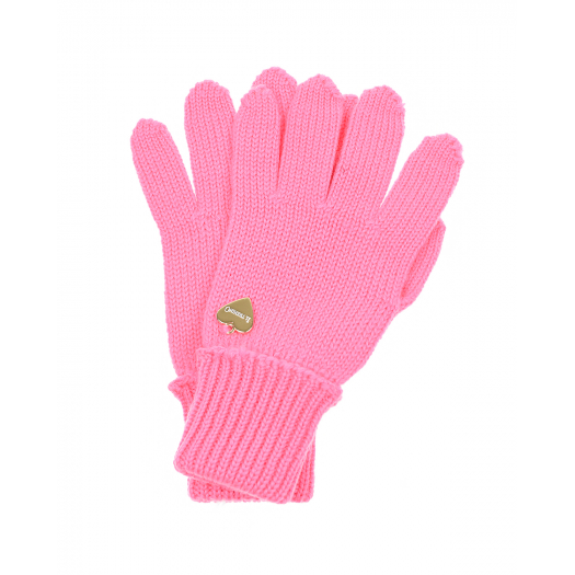 Розовые перчатки из шерсти Il Trenino | Фото 1