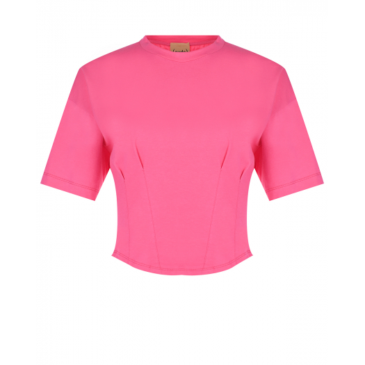 Приталенная розовая футболка  | Фото 1