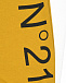 Желтые спортивные брюки с черным лого No. 21 | Фото 3