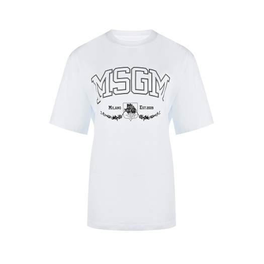 Белая футболка с логотипом MSGM | Фото 1