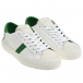 Кеды на шнуровке с зелеными деталями, белые D.A.T.E. | Фото 1
