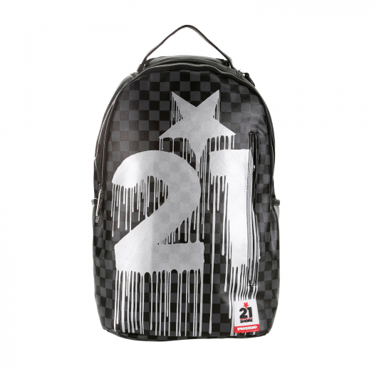 Черный рюкзак SHORE 21 DRIPS в серую клетку &quot;21&quot; 45x15x27 см, 1 кг SprayGround | Фото 1
