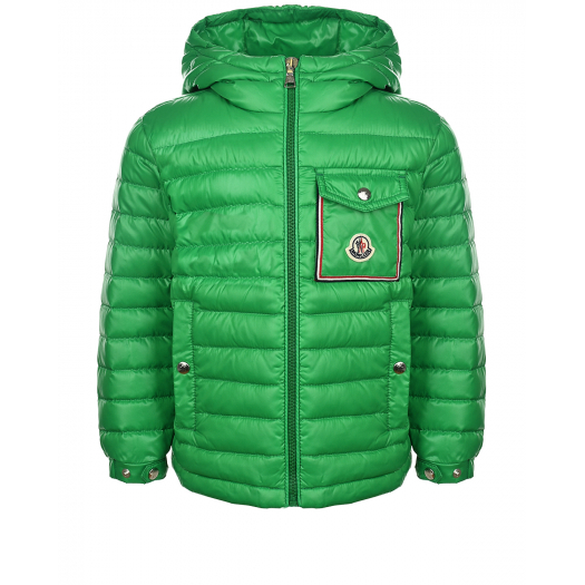 Зеленая куртка со стеганой отделкой Moncler | Фото 1