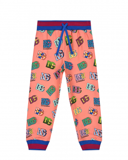 Спортивные брюки с разноцветным лого Dolce&Gabbana Розовый, арт. L5JP8O G7CC3 H53LV | Фото 1