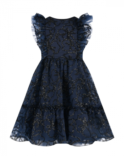 Платье с вышивкой пайетками, синее Tartine et Chocolat​ | Фото 1