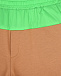 Коричневые спортивные брюки с зеленой отделкой Fendi | Фото 4