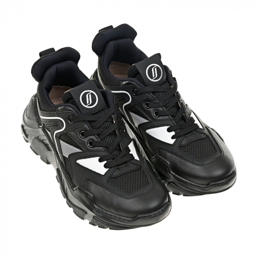 Черные кроссовки с контрастными вставками Jarrett | Фото 1