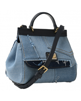 Джинсовая сумка в стиле пэчворк Dolce&Gabbana Синий, арт. EB0003 A4805 80650 | Фото 2