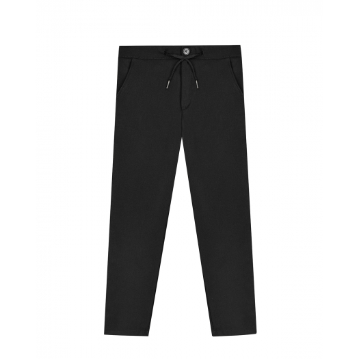 Черные брюки с поясом на кулиске Aletta | Фото 1