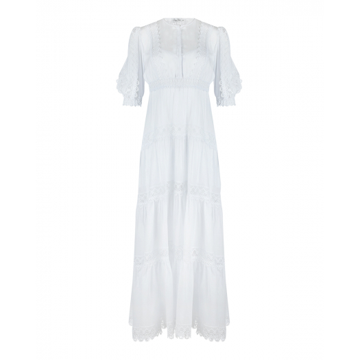 Белое платье с кружевной отделкой Charo Ruiz | Фото 1