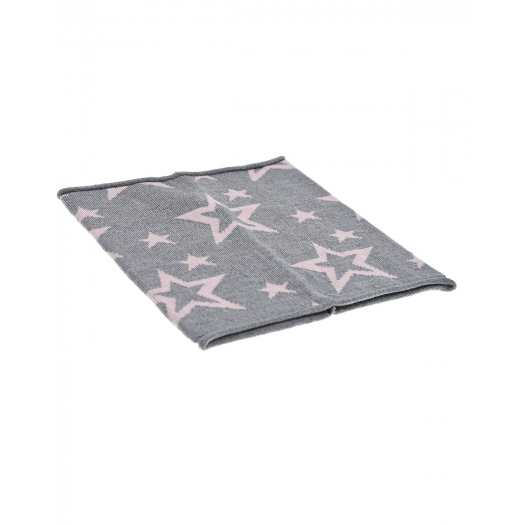 Серый шарф с розовыми звездами Catya | Фото 1
