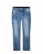 Голубые джинсы slim fit с двойным поясом Emporio Armani | Фото 1