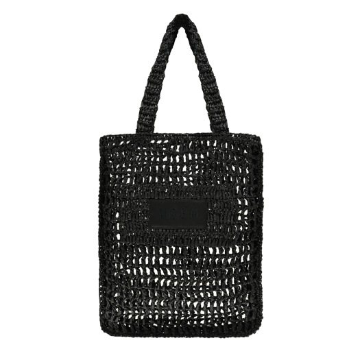 Плетеная сумка черного цвета MSGM | Фото 1