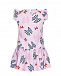 Розовое платье с принтом &quot;бантики&quot; Monnalisa | Фото 2
