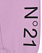 Розовые спортивные брюки с черным лого No. 21 | Фото 3