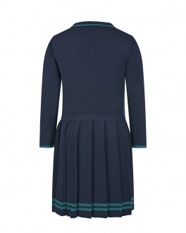 Синее платье с зеленой отделкой Aletta Мультиколор, арт. AKF220743-74 758 | Фото 2
