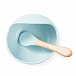 Набор посуды для детей: миска на присоске и ложка light blue Happy Baby | Фото 3