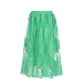 Бирюзовая юбка с цветочной вышивкой Ermanno Scervino | Фото 1