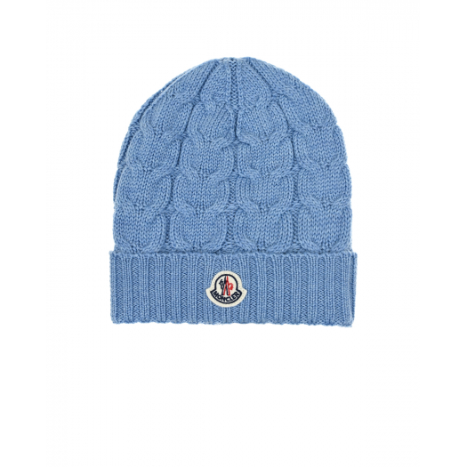 Голубая шапка из шерсти Moncler | Фото 1
