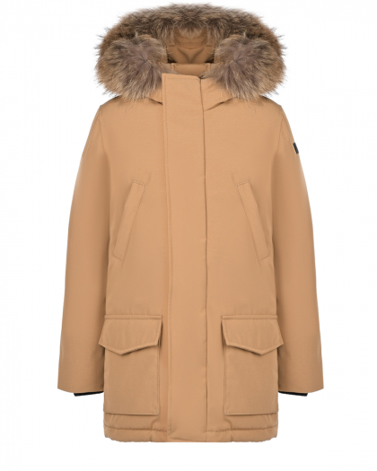 Коричневое пальто с накладными карманами IL Gufo | Фото 1