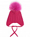 Розовая шапка с меховым помпоном Il Trenino | Фото 2