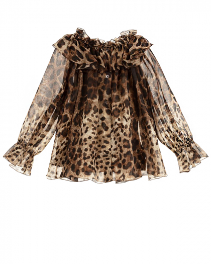 Леопардовая блузка из шелка Dolce&Gabbana | Фото 1