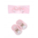 Подарочный набор из повязки на голову и пинеток, розовый Story Loris | Фото 1