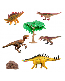 Динозавры и драконы для детей серии &quot;Мир динозавров&quot;: стегозавр, акрокантозавр, велоцираптор, кентрозавр, тираннозавр (набор фигурок из 7 предметов) Masai Mara , арт. MM216-077 | Фото 2