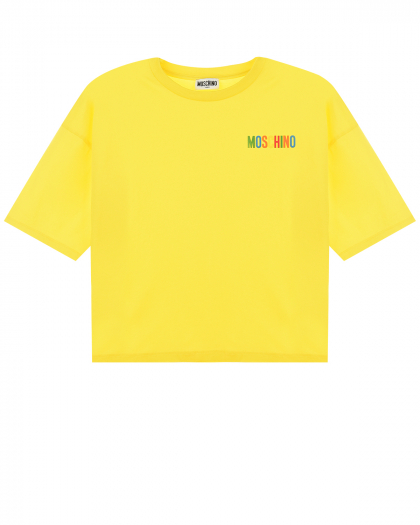 Желтая футболка свободного кроя Moschino | Фото 1