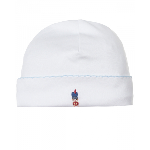 Белая шапка с вышивкой &quot;солдатик&quot; Lyda Baby | Фото 1