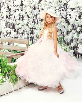 Бело-розовое платье с драпировкой Sasha Kim Мультиколор, арт. SK NICOLE 937510 WHATE-PINK | Фото 2