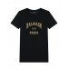 Черная футболка с золотистым лого из страз Balmain | Фото 1