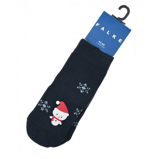 Темно-синие носки с принтом &quot;снеговик&quot; Falke | Фото 1
