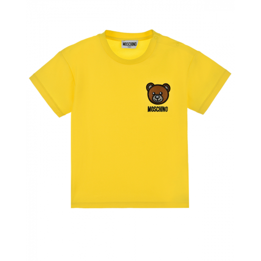 Желтая футболка с аппликацией Moschino | Фото 1