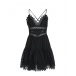 Черное платье-мини с гипюровыми вставками Charo Ruiz | Фото 1