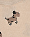 Слюнявчик с принтом собачки, бежевый Dan Maralex | Фото 3