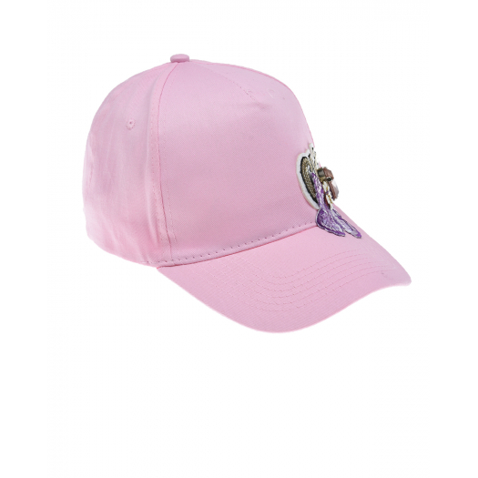 Розовая кепка с аппликацией &quot;бабочка&quot; Regina | Фото 1