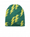 Зеленая шапка с принтом &quot;молнии&quot; Catya | Фото 2