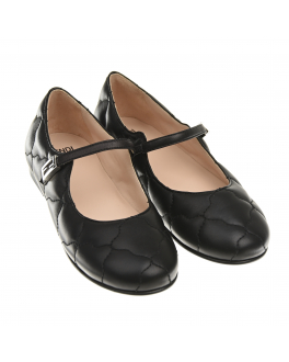 Черные стеганые туфли Fendi Черный, арт. JFR332 AGC7 F0ABB | Фото 1