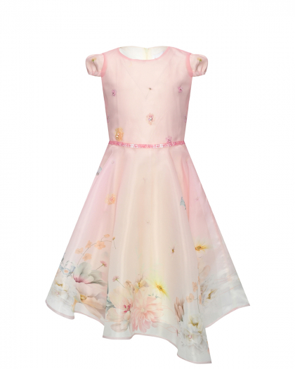 Платье из органзы с цветочным принтом, светло-розовое Eirene | Фото 1