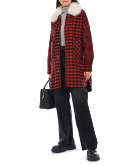 Красное пальто в клетку Forte dei Marmi Couture Красный, арт. 22WF4364 599 | Фото 2