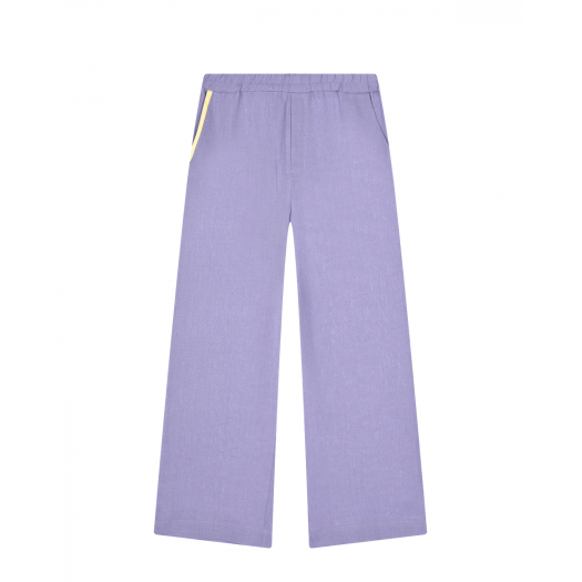 Фиолетовые льняные брюки Paade Mode | Фото 1