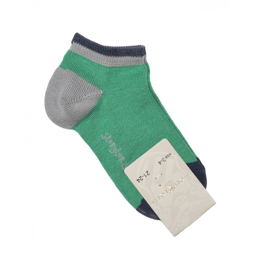 Зеленные носки с контрастной отделкой Story Loris | Фото 1