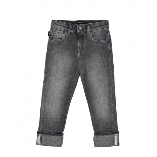Серые джинсы с потертостями Emporio Armani | Фото 1