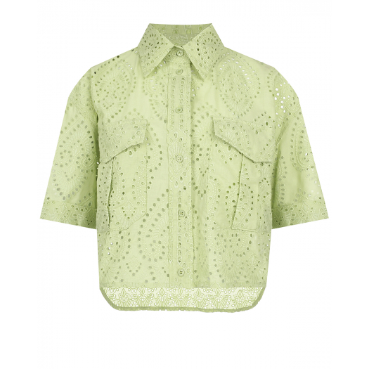 Зеленая рубашка с шитьем Forte dei Marmi Couture | Фото 1