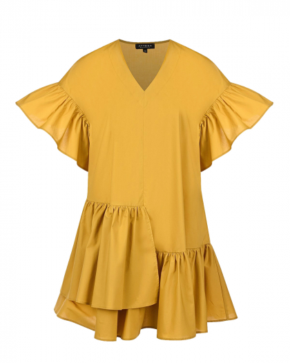 Желтое платье с воланами для беременных Attesa | Фото 1