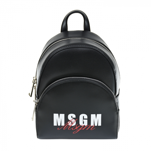Черный рюкзак с белым логотипом, 21x17x10 см MSGM | Фото 1