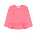 Розовая толстовка с вышивкой &quot;кот-единорог&quot; Sanetta Kidswear | Фото 1