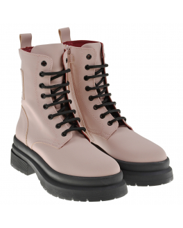 Высокие розовые ботинки на толстой черной подошве Bikkembergs Розовый, арт. K4A5-21080-1364359- NUDE | Фото 1